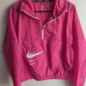 Nike Women's Pink Half-Zip Windbreaker Jacket